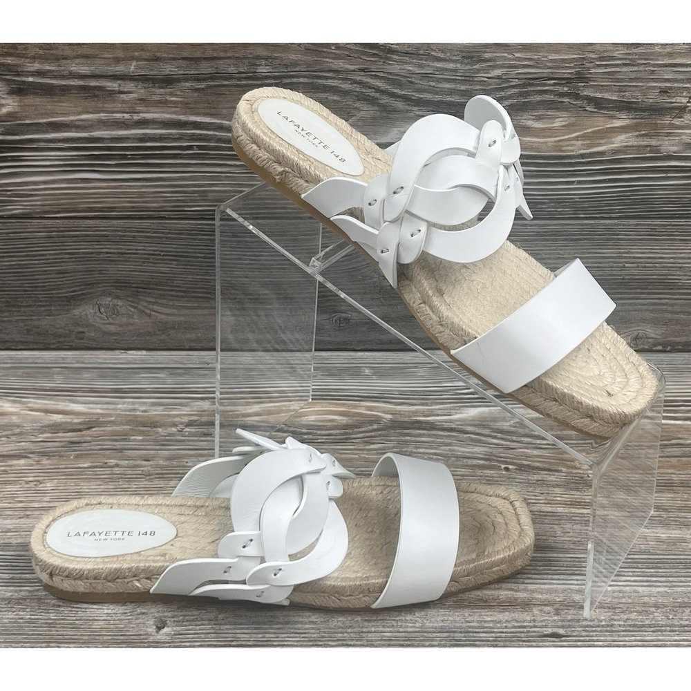 Lafayette 148 NY Espadrille Slide Sandals Jute Footbed Braided EU‎ 39 US 8.5